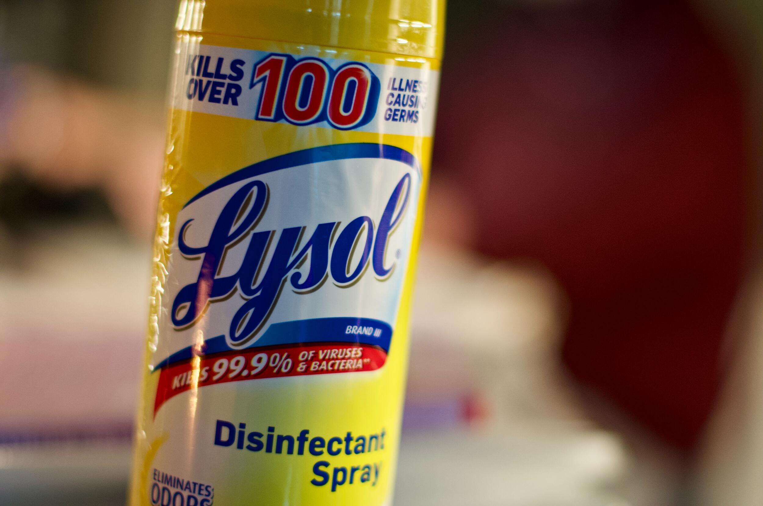yellow Lysol can disinfecting spray